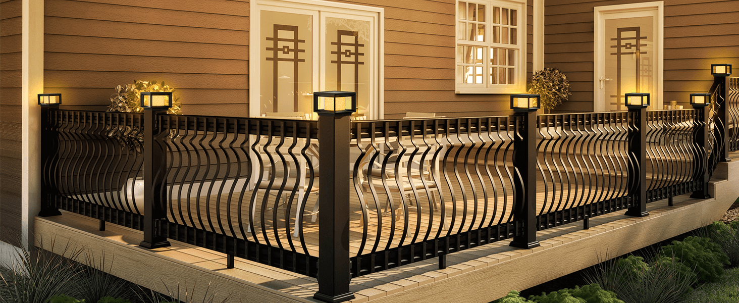 IP65 Waterproof Durable Solar Powered Warm Glow Post Lights Outdoor