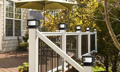 Mlambert 8 Pack Solar Post Lights Outdoor, Waterproof Fence Cap Lights for Deck, 4x4 6x6 Wooden Vinyl Outdoor Lights with Shinning Effect, Black