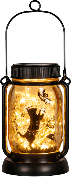 Solar kitten butterfly carrying lantern