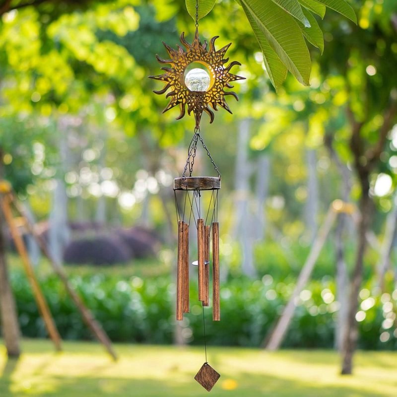 Solar energy, iron art, wind chimes, crack balls